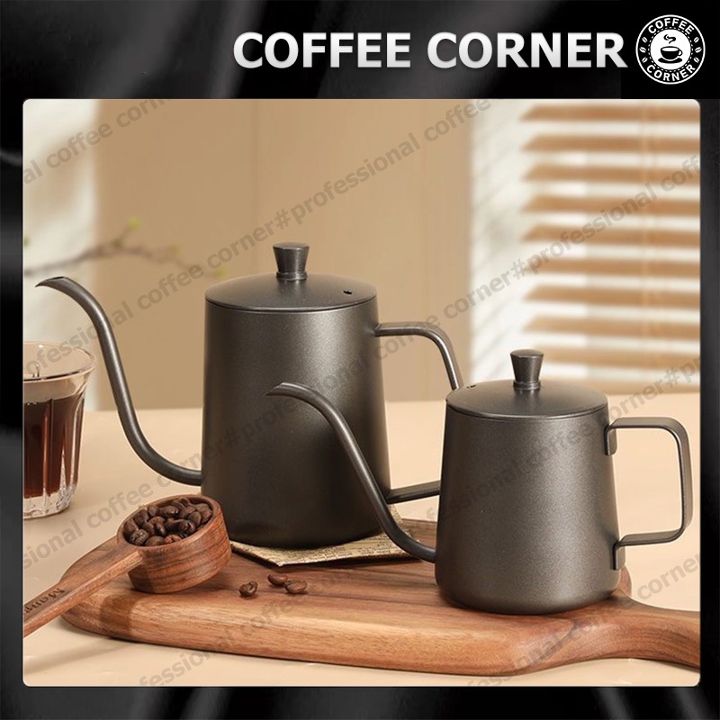 【สินค้าพร้อมส่ง】ดริปเปอร์ กาดริปกาแฟ พร้อมฝา สแตนเลส 304 600/350/250ml ดริปเปอร์กาแฟ Stainless Pour-over Coffee Drip Pot อุปกรณ์ชงกาแฟ