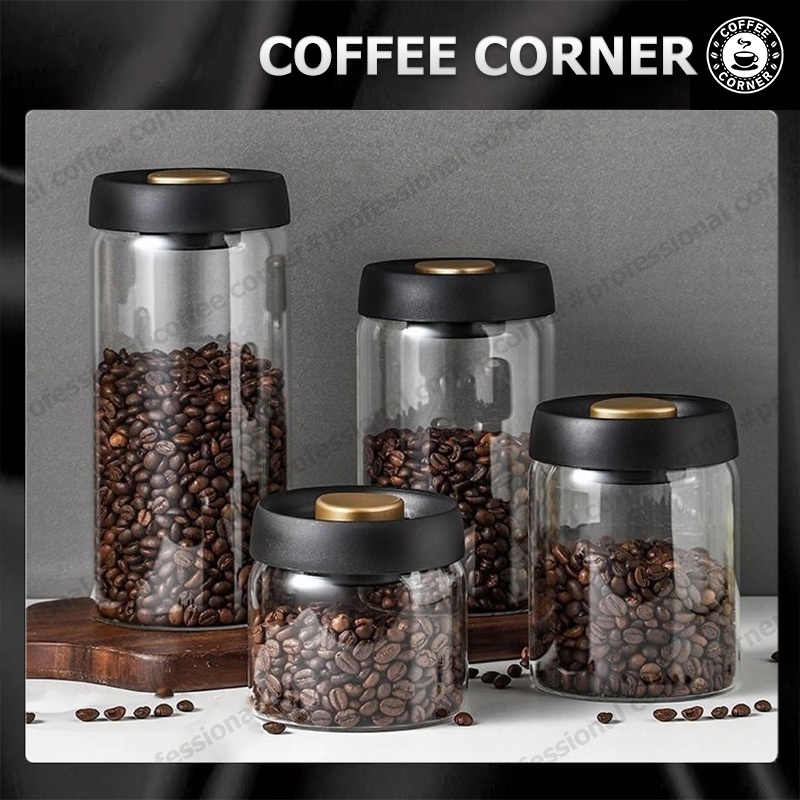 【สินค้าพร้อมส่ง】 โถใส่กาแฟสูญญากาศ กล่องเก็บเมล็ดกาแฟ กระป๋องเก็บกาแฟ 500/900/1200/1800ml โถเก็บเมล็ดกาแฟ กันความชื้นโหล