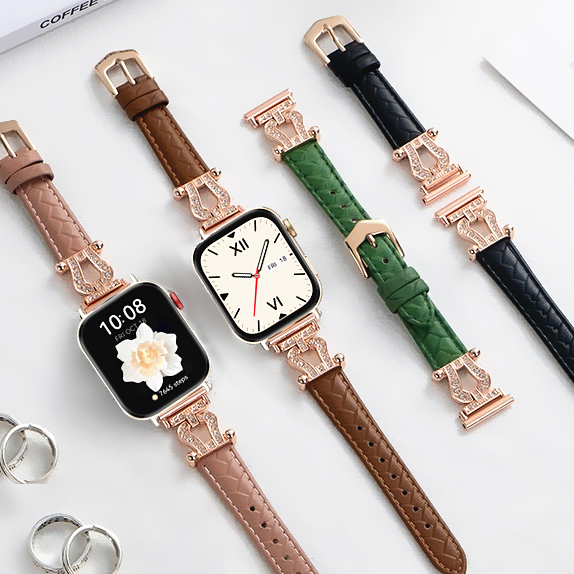 Hight Quality Leather U Diamond Strap for Huawei watch Fit 4 สาย Huawei watch Fit 4 Pro สายนาฬิกา Hu