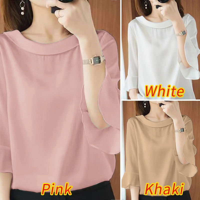 Zanzea เสื้อเบลาส์ลําลอง แขน 3/4 ทรงหลวม สไตล์เกาหลี สําหรับผู้หญิง — صورة 3