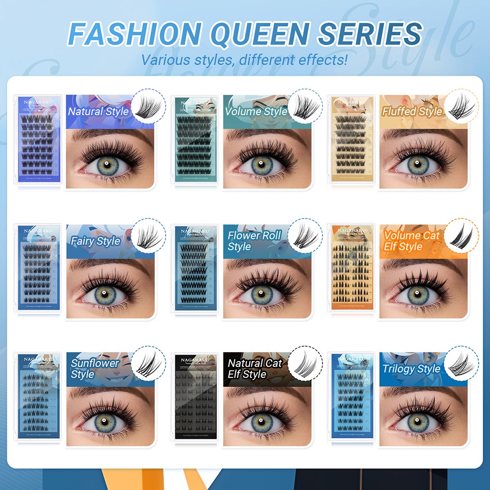 Nagaraku Self-Adhesive DIY ขนตาปลอม Self-Grafting ขนตาปลอมสไตล์ดอกทานตะวัน - รูปที่ 6