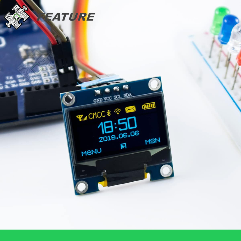 ENGLAB★ OLED i2C มีทั้งแบบ 0.91 0.96 และ 1.30 นิ้ว และ มีทั้งสีฟ้ากับสีเหลืองให้เลือก, OLED Arduino