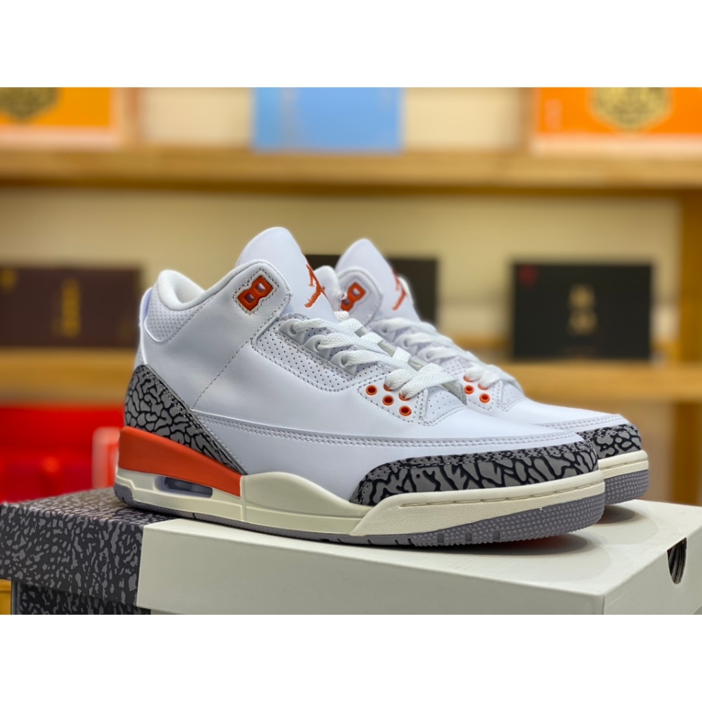 Air A/J 3 WMNS "Georgia Peach" Peach CK9246-121 สีขาวสีแดงผู้ชายผู้หญิงกีฬารองเท้ารองเท้าลําลอง