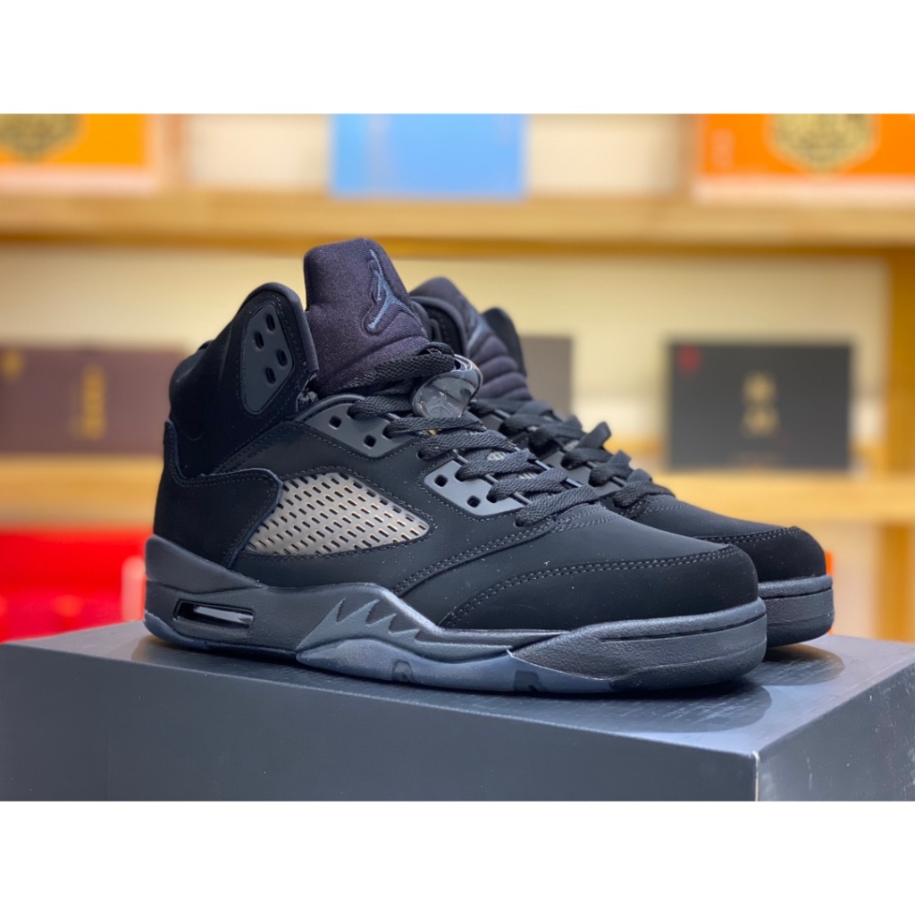 Air A/J 5 OG "Oreo" AJ5 Joe 5 สีดําล้วน FZ2239-001 ผู้ชายผู้หญิงกีฬารองเท้ารองเท้าลําลอง