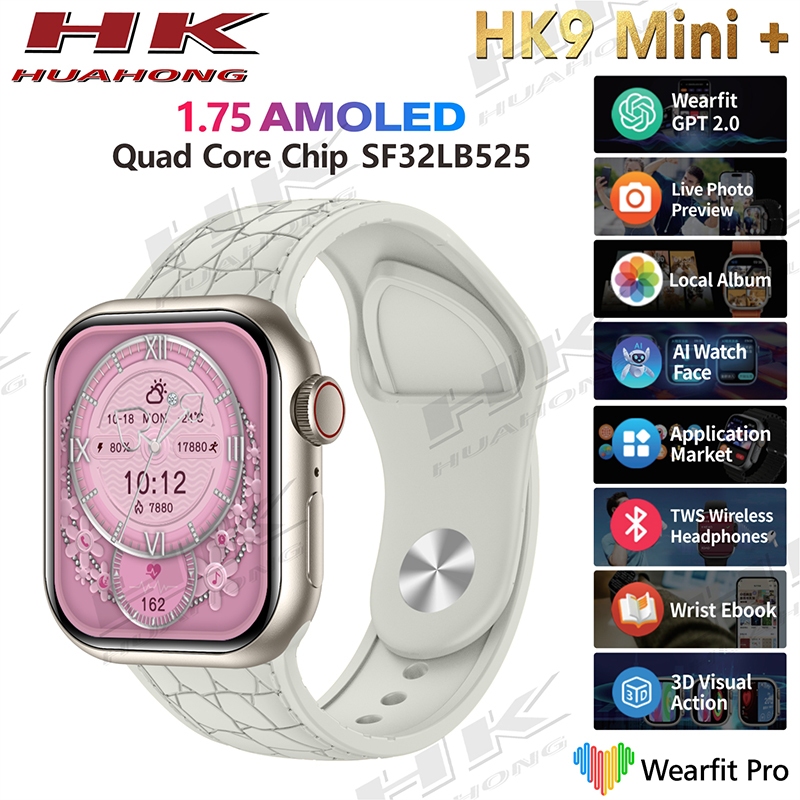 2024 Original HK9 Mini + 41 มม.SmartWatch AMOLED ผู้หญิงผู้ชาย ChatGPT2.0 NFC นาฬิกา 2GBROM ท้องถิ่น