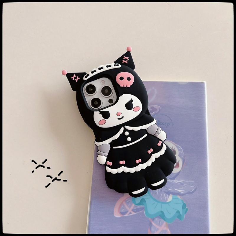 Kuromi เคสโทรศัพท ์ ซิลิโคนอ ่ อนนุ ่ มน ่ ารักสําหรับ iPhone 15 14 12 13 Pro Max แฟชั ่ น