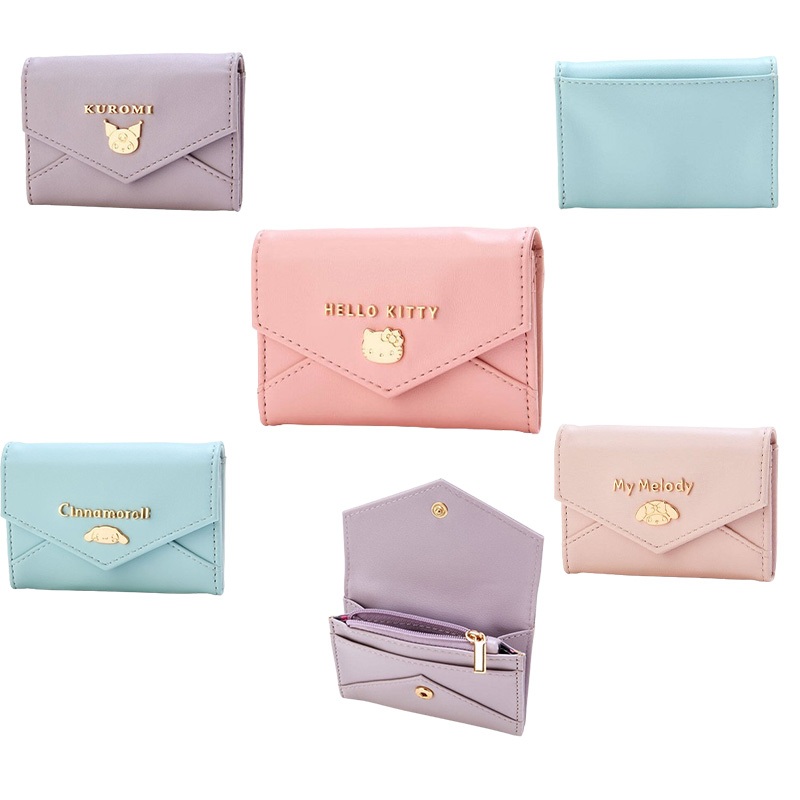 Sanrio kuromi Cinnamoroll melody Small Women PU Wallet hello kitty Short Womens Wallet Card Holder Girls Mini Woman Fashion Lady Coin Purse for Girl