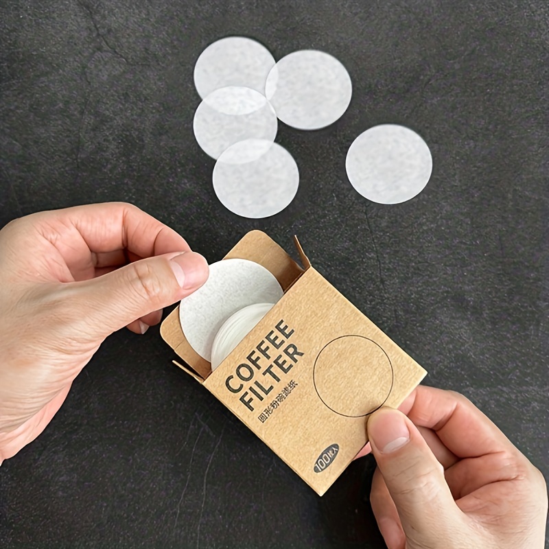 (100 ชิ้น) Coffee Bottomless Portafilter พิเศษรอบแป้งชามกระดาษกรองรองกรองน้ํากระดาษกรองกาแฟ 51/58 มม.Universal