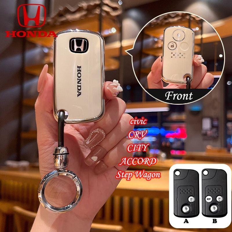 เคสกุญแจ Honda 2 ปุ ่ ม 3 ปุ ่ มสําหรับ Civic/CRV/CITY/ACCORD พวงกุญแจรวมทุกอย ่ าง