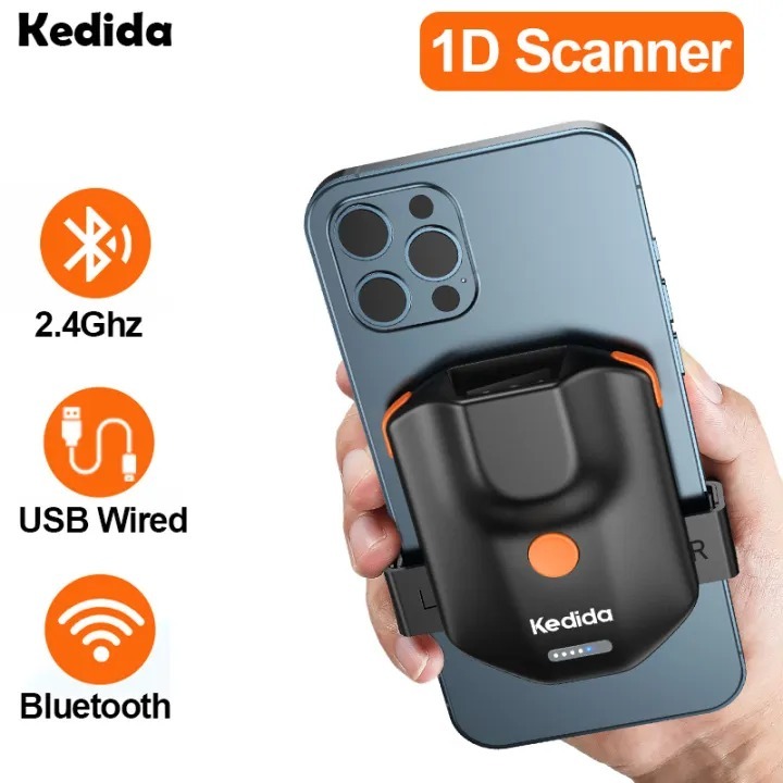 Eyoyo Kedida Portable Laser 1D Wireless BarCode Scanner ผ่านบลูทูธ 2D Bar รหัส QR Scan Reader สําหรั