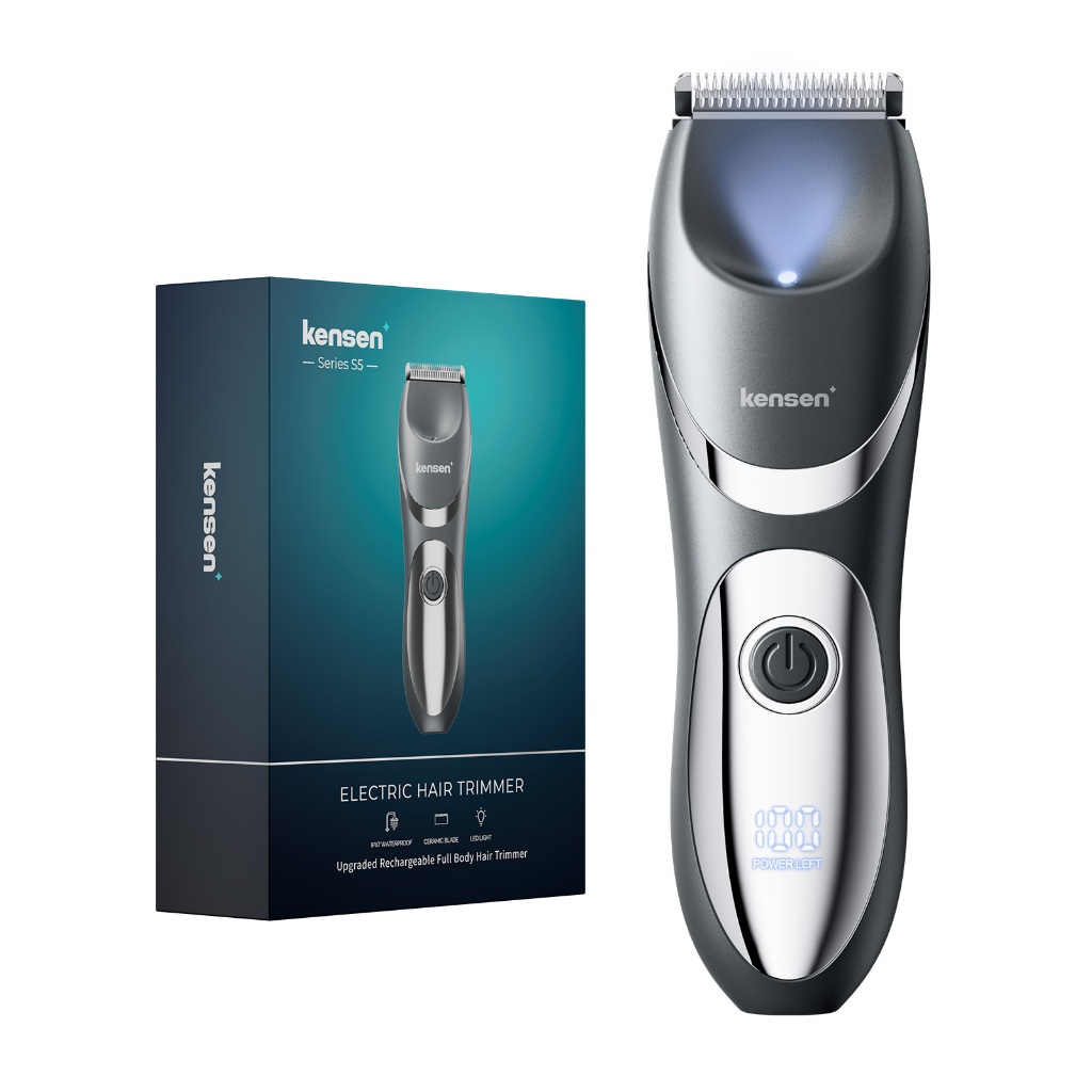 Kensen Body Hair Trimmer พร้อมจอแสดงผล LED เครื่องโกนหนวดส่วนตัวกําจัดขน Body Groomer บิกินี่ Groin Trimmer ปัตตาเลี่ยนผมกันน้ํา
