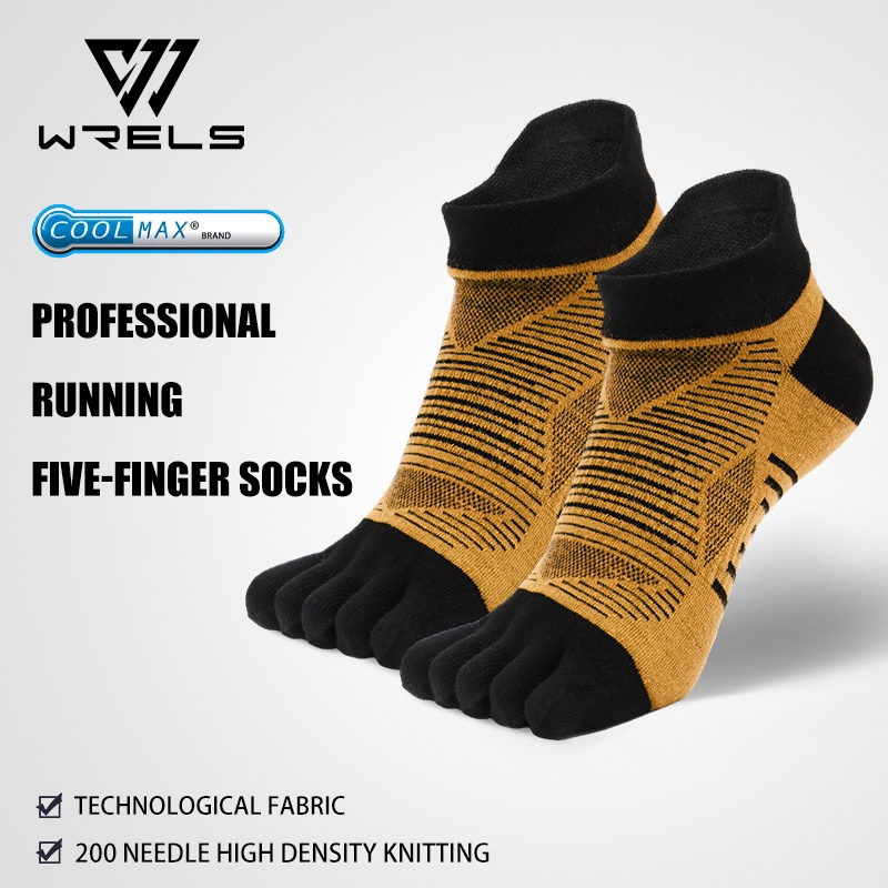 Wrels 200 COOLMAX TECHNOLOGY FABRIC SPORTS FIVE-FINGER SOCKS BREATHABLE, DRY, นุ ่ มและไม ่ ลื ่ น