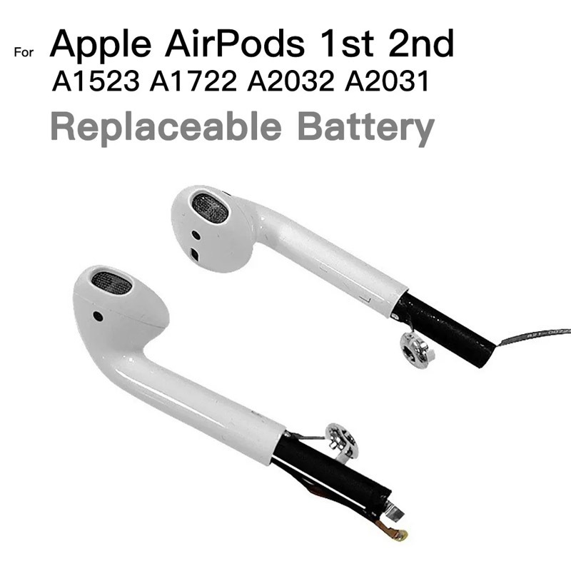 อายุการใช้งานแบตเตอรี่เดี่ยว 4-5 ชั่วโมงแบตเตอรี่ทดแทนสําหรับ Airpods 1 2 รุ่น A1722 A1523 A2031 A2031 25mAh A1602 A1938 ชุดหูฟังไร้สายกล่องชาร์จแบตเตอรี่ช่อง