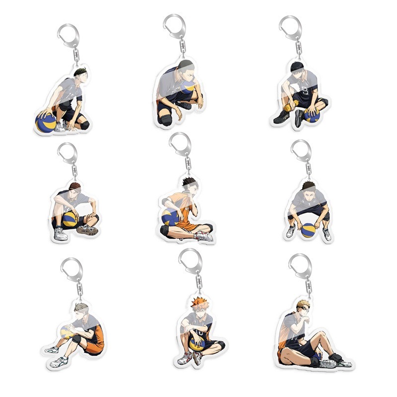 Haikyuu Hinata Shoyo Kageyama Tsukishima น ่ ารักจี ้ รูปพวงกุญแจพวงกุญแจคอลเลกชันของขวัญคอสเพลย ์
