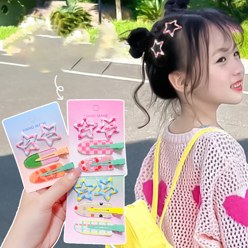 [Magpie ] กิ ๊ บไร ้ รอยต ่ อหวานและน ่ ารัก Sweet Cool Girly Star กิ ๊ บติดผม Headwear