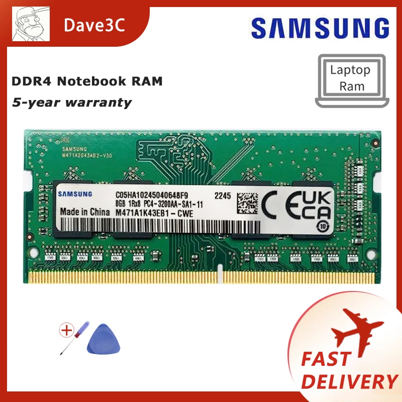 Samsung ddr4 โน๊ตบุ๊ค RAM 4gb 8gb 16gb 3200mhz 2666mhz 2400mhz 2133mhz Notebook RAM 1.2v 260pin SODI