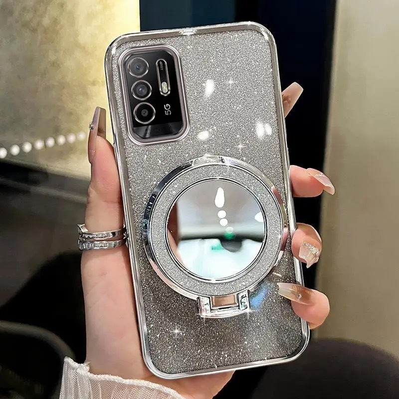 เคส Vivo Y17 Y15 Y12 Y19 V20 Pro V15 V21 5G V23 5G V23E 5G 4G แฟลชผงกระจกชาร์จไร้สายกรณีโทรศัพท์