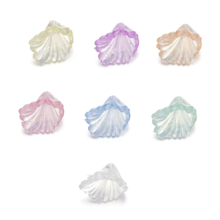 St. kunkka 30-50 ชิ้นลูกปัดดอกไม้อะคริลิค Mermaid สีโปร่งใสทรัมเป็ตดอกไม้ลูกปัดหลวมสําหรับ DIY เครื่องประดับทํา