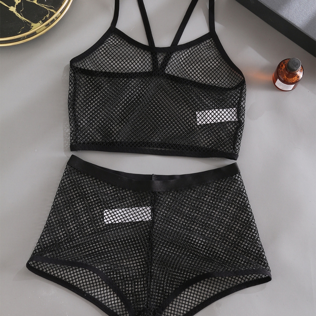 ชุดชั ้ นในตาข ่ ายเซ ็ กซี ่ เอวต ่ ําชุดสาวเผ ็ ดระบายอากาศ Hollow Out สนุก Uunderwear สําหรับสุภาพสตรีกางเกงสบาย