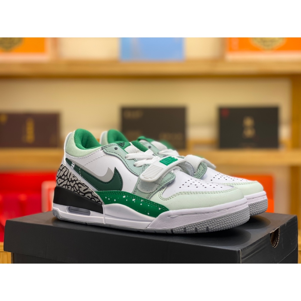 ที่กําหนดเองรองเท้าผ้าใบ A/J Legacy 312 Low Matcha ชีฟอง Low-Top สีขาวสีเทาสีเขียว FN3407-101 ผู้ชาย