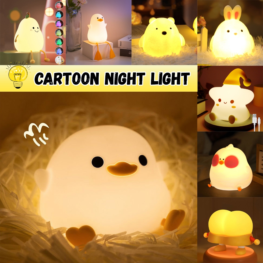 【พร้อมส่ง】โคมไฟกลางคืน ซิลิโคน ลายการ์ตูนเป็ดน่ารัก ชาร์จ Usb เซนเซอร์สัมผัส จับเวลา สําหรับห้องนอนเด็ก ข้างเตียง โคมไฟซิลิโคน รูปการ์ตูนเป็ดน่ารัก ขนาดเล็ก พร้อมฟังก์ชั่นตั้งเวลา