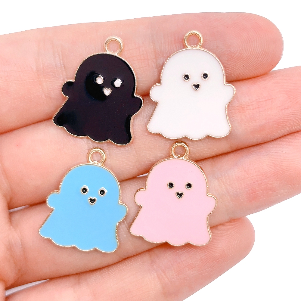 4ชิ้นฮาโลวีนเครื่องแต่งกายจี้เคลือบโลหะขนาดเล็กเสน่ห์สร้อยคอสร้อยข้อมือเครื่องประดับ ทําเอง ทําอุปกรณ์