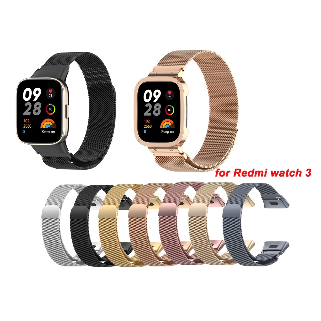 Milanese Loop สายตาข ่ ายสแตนเลสสําหรับ Redmi Watch 3