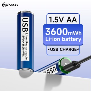 Palo 1.5V AA/AAA แบตเตอรี ่ 3600mWh/1110mWh USB Fast Chargin…