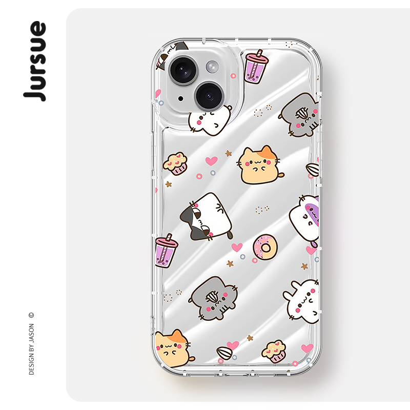 Jursue น่ารักตลกความงามกันกระแทกสําหรับ iPhone 16 15 14 13 12 11 Pro Max SE 2020 X XR XS 8 7 ip Plus H4041 – โปรปัง