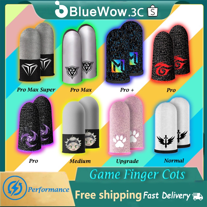 Bluewow ถุงมือเล่นเกมมือถือ ProMaxSuper Series Sterling Silver Double Pin 86 Pin กันเหงื่อ สําหรับ PUBG MLBB หน้าจอสัมผัส