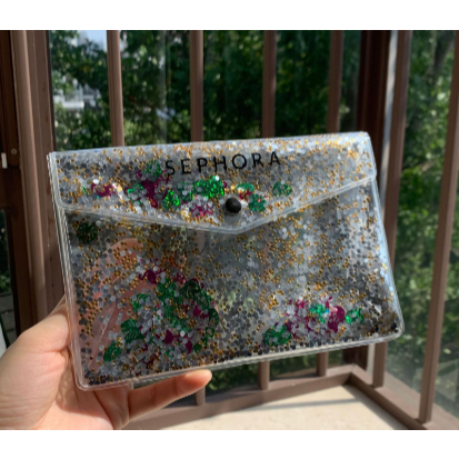 Sparkling Sequins EVA โปร ่ งใสกระเป ๋ าเครื ่ องสําอางกันน ้ ํากระเป ๋ าเก ็ บแป ้ ง