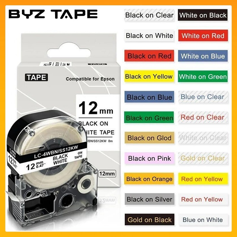 6 มม.9 มม.12 มม.18 มม.24 มม.เทป LC-4WBN SS12KW ST12KW SC12YW SS6KW SS9KW SS18KW สําหรับ EPSON king ji300 LW400 LW600P LW700 Maker ป้ายเครื่องพิมพ์