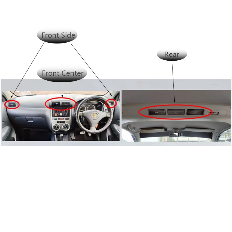 ตกแต่งบ้าน Zl Fit สําหรับ 2004-2011 Toyota Avanza Air Vent Aircon Vent Air Outlet เพดาน Air Outlet Grill Aircon Vent Louver สีดําและสีเทา ส่งด่วน สั่งเลย