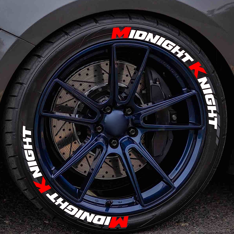 สติกเกอร์รถ MIDNIGHT KNIGHT Sker Tayar Kereta Tyre PVC 3D ยางรถจักรยานยนต์ 2 ชิ้น
