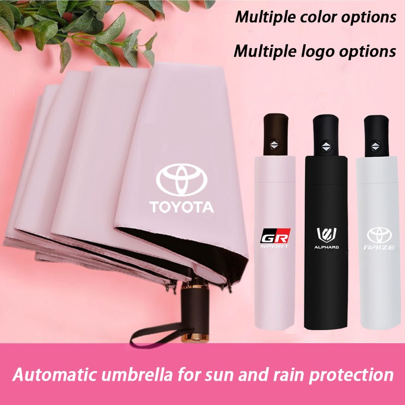 Toyota Car UV ร่มกันแดดยางสีดํากันฝนและกันฝนร่มกันแดดป้องกันรังสียูวีสําหรับผู้ชายและผู้หญิง VIos Ya