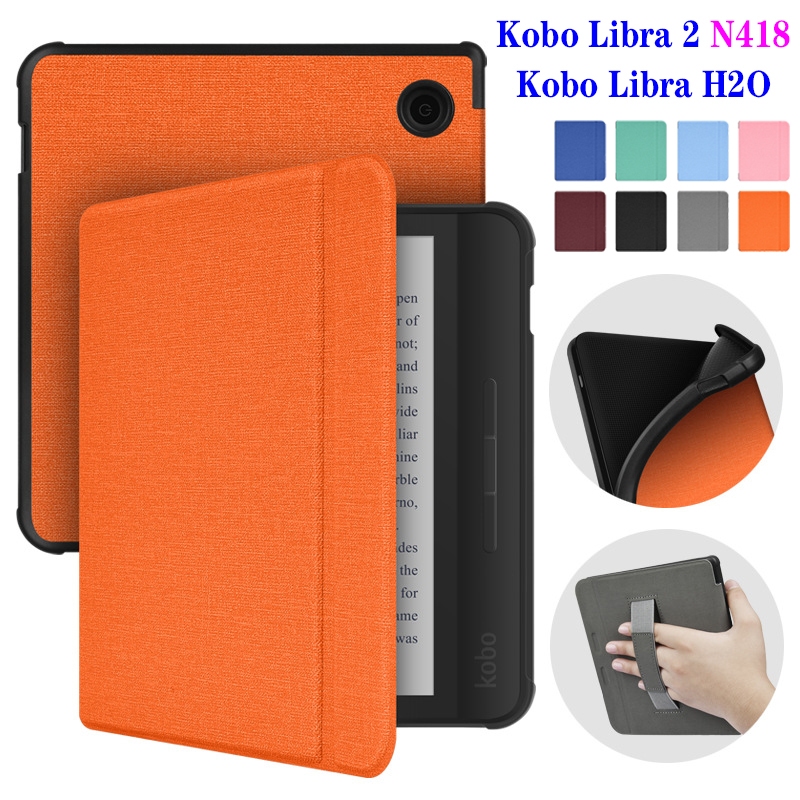 สําหรับkobo Libraสี 2024 7 นิ้วKobo Libra 2 7.0 "2021 N418 Libra2 e-Book ReadersปลอกKobo Libra H2O 2019 แฟชั่นHand Flipกรณีสีผ้าผิวฝาครอบป้องกัน