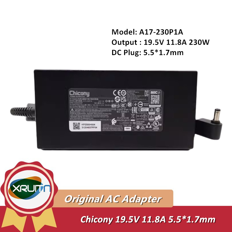 A17-230P1A ของแท้ Chicony 19.5V 11.8A 230W แล็ปท็อป AC Adapter Charger สําหรับ Acer N17C1 N1812 N18W