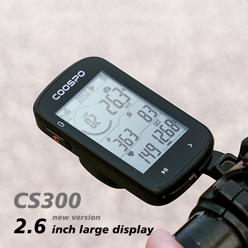 ใหม่รุ่น 2.6 นิ้วจอแสดงผลขนาดใหญ่ Coospo CS300 จักรยาน GPS คอมพิวเตอร์รอบไร้สาย Speedometer จักรยานน