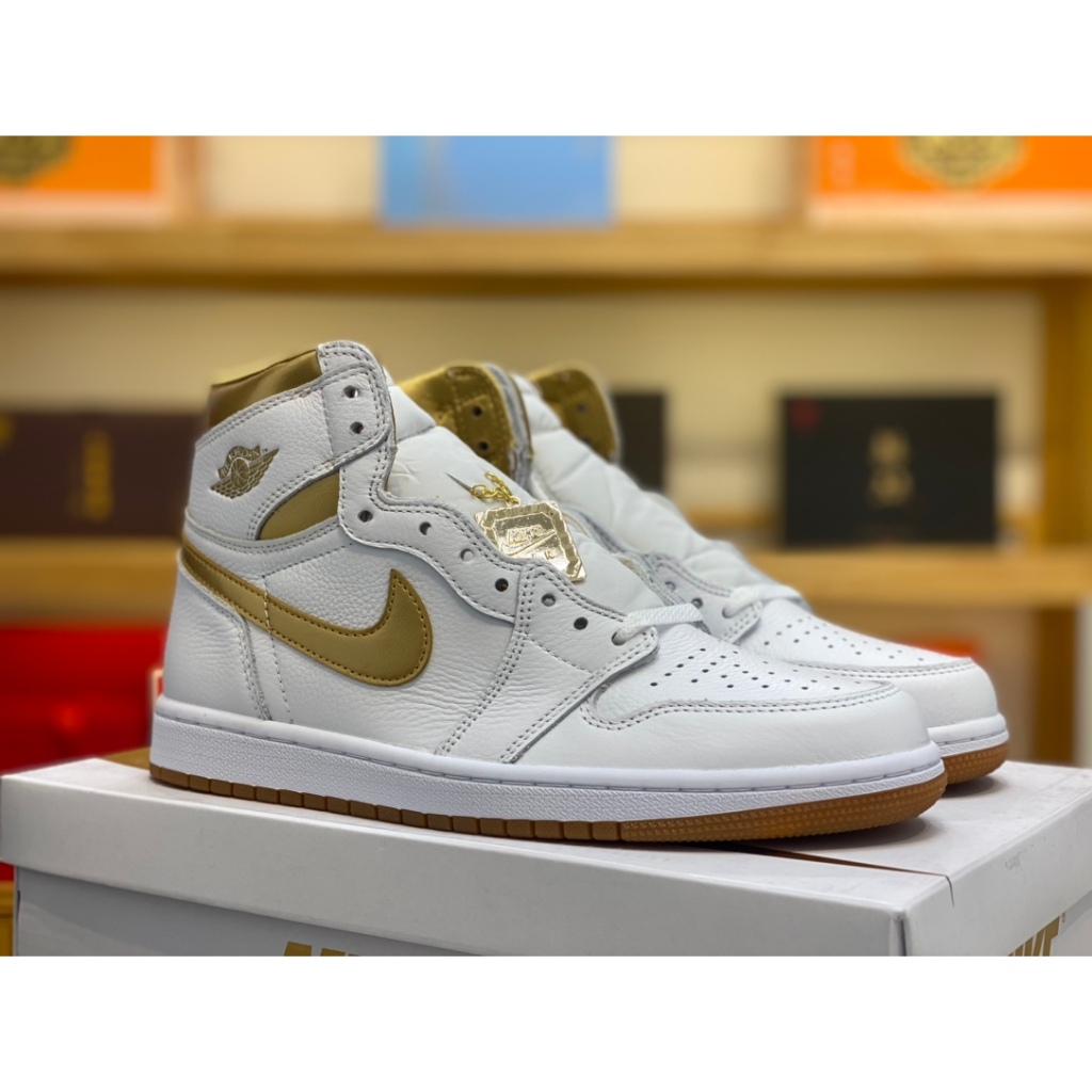 实用Air A/J 1 High OG Metallic Gold 白金 男女 FD2596-107