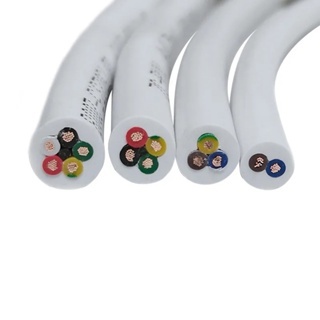 สาย RVV สีขาว 22AWG/20AWG/18AWG 3 แกน PVC Sheathed สายสัญญาณควบคุมสายไฟแบบยืดหยุ่น