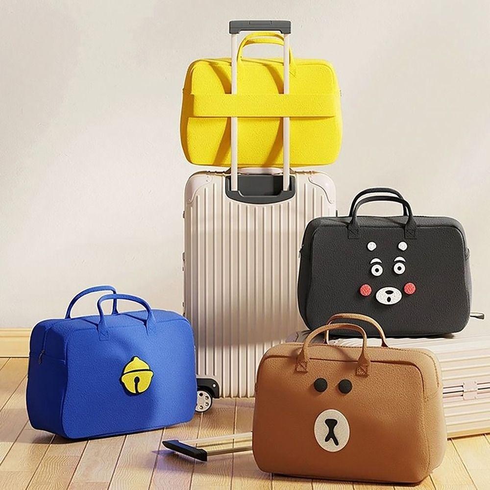 กระเป๋าถือ ผ้าสักหลาด ทนทาน วามจุขนาดใหญ่ แบบพกพา แฟชั่นมา น่ารัก-กันน้ำ กระเป๋าเดินทางการ์ตูน - รูปที่ 2