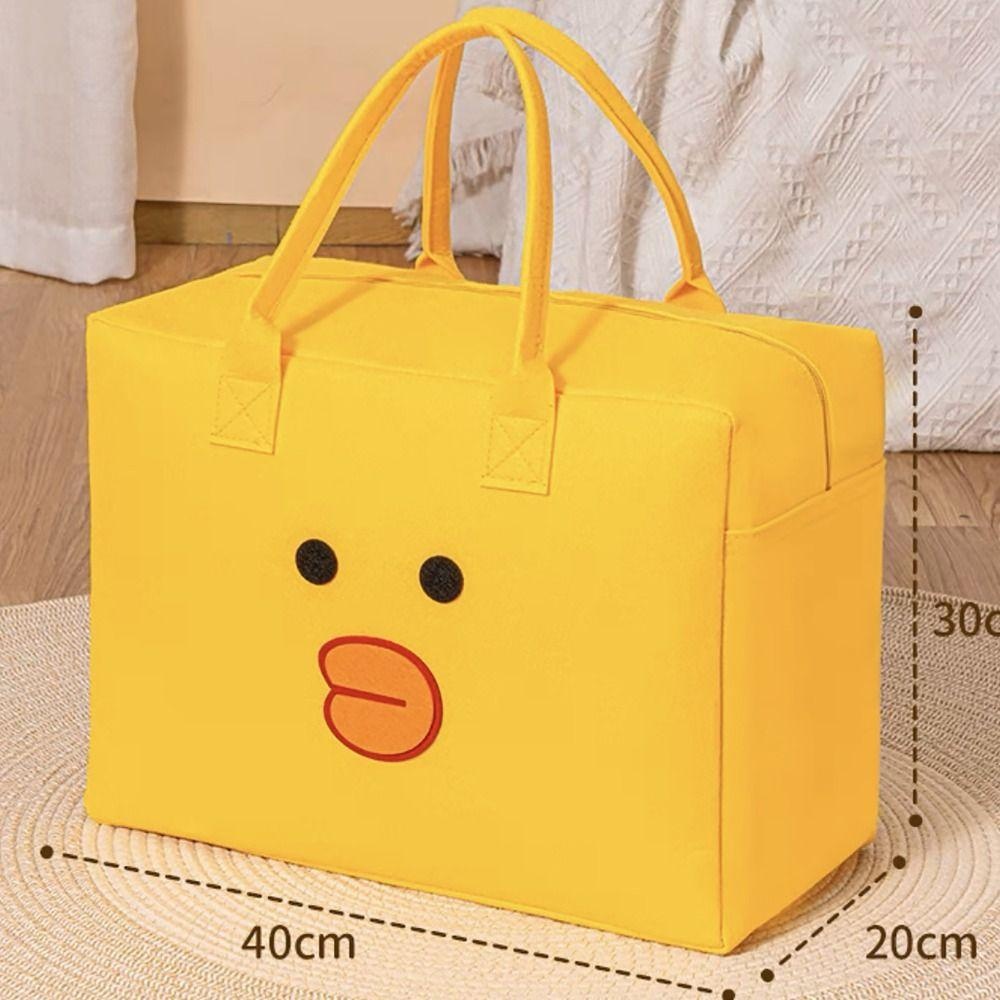 กระเป๋าถือ ผ้าสักหลาด ทนทาน วามจุขนาดใหญ่ แบบพกพา แฟชั่นมา น่ารัก-กันน้ำ กระเป๋าเดินทางการ์ตูน - รูปที่ 5