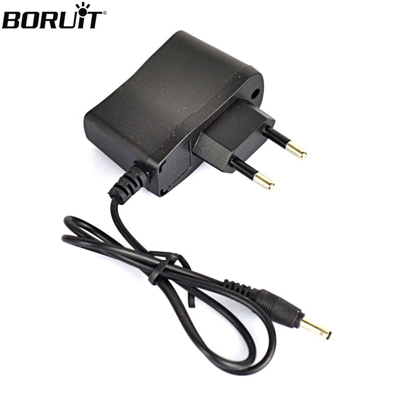 BORUIT 4.2V EU Plug DC3.5MM สายชาร์จสําหรับไฟหน้าไฟฉายชาร์จ