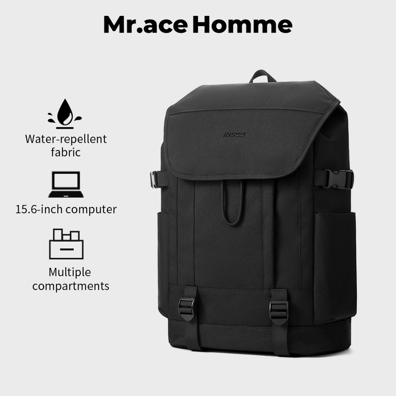 Mr. ace Homme 3003 กระเป๋าเป้สะพายหลังแล็ปท็อปกันน้ําสําหรับผู้หญิง 15.6 17 นิ้วกระเป๋าแล็ปท็อปกระเป๋าเป้สะพายหลังมีช่องแล