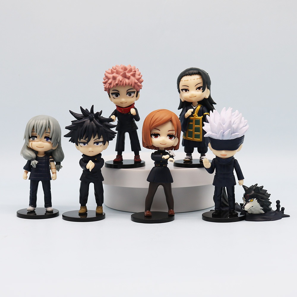 7 ชิ้น/เซ็ต 3-9 ซม.อะนิเมะ Jujutsu Kaisen Itadori Yuji Fushiguro Megoku Gojo Satoru Gugisaki Nobara รุ่น Q PVC ตัวเลขการกระทําตุ๊กตาของเล่น