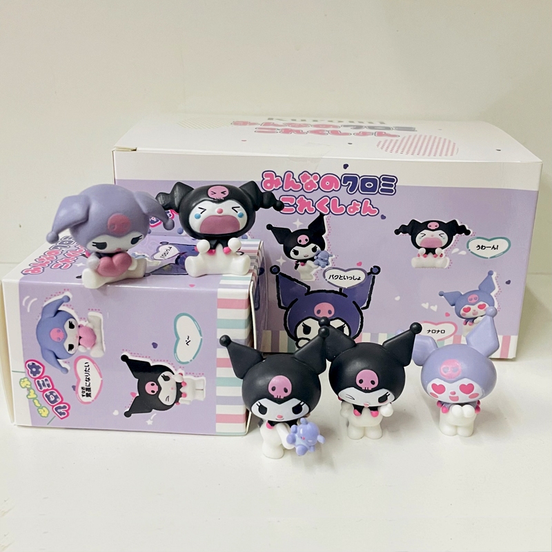 5 ชิ้น/เซ็ต 3-4 ซม.อะนิเมะการ์ตูน My Melody รูป Kuromi Little Devil รุ่น Q เค้กตกแต่ง PVC Action Figures ตุ๊กตาของเล่นชนิดบรรจุกล่อง