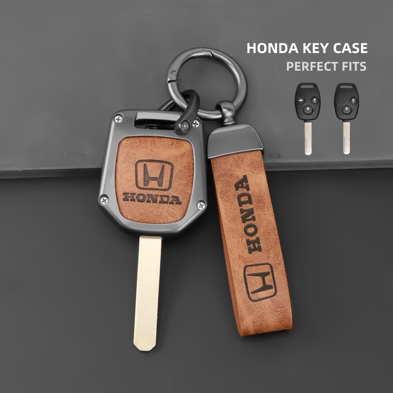 [พร้อมส่ง] เคสกุญแจรถฮอนด ้ าสําหรับ Honda 8th Gen Accord 7th Gen Civic CRV City Alloy Leather