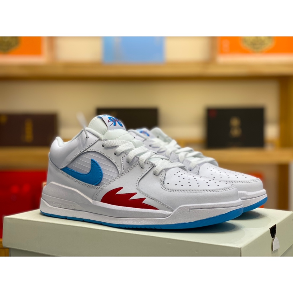 Air A/J Stadium 90 AJ Simple รองเท้าสีขาวสีฟ้าสีแดง FB2269-100 ผู้ชายผู้หญิงกีฬารองเท้ารองเท้าลําลอง