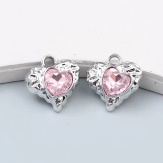 10pcs ใหม่หัวใจเคลือบ Charms สีชมพูแฟชั่น Y2K สไตล์จี้สําหรับ DIY Handmade ผลการค้นหาอุปกรณ์เสริมสร้อยคอเครื่องประดับ
