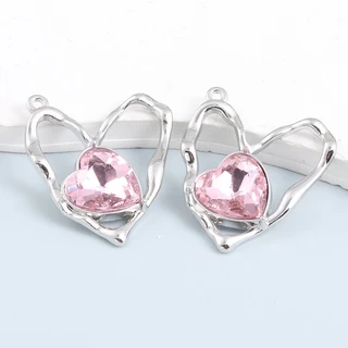 10pcs ใหม่หัวใจเคลือบ Charms สีชมพูแฟชั่น Y2K สไตล์จี้สําหรับ DIY Handmade ผลการค้นหาอุปกรณ์เสริมสร้อยคอเครื่องประดับ